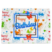 Happy Birthday Butterflies Groot Cadeauzakje (Voorkant)