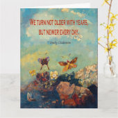 Happy Birthday Butterflies Kaart (Gele Bloem)