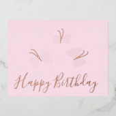 Happy Birthday Butterflies Pink Folie Holiday Folie Feestdagen Briefkaart (Voorkant)