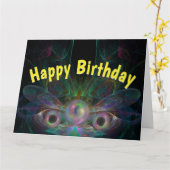 Happy Birthday Butterfly Angel BIG Kaart (Gele Bloem)