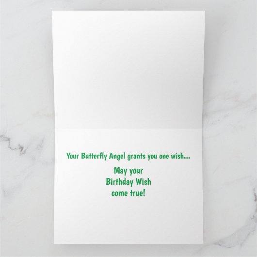 Happy Birthday Butterfly Angel BIG Kaart (Binnen)