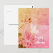 Happy Birthday Butterfly Briefkaart (Voorkant / Achterkant)
