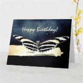 Happy Birthday Butterfly Custom Big Birthday Kaart (Gele Bloem)