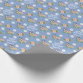 Happy Birthday Butterfly Floral gepersonaliseerd Cadeaupapier (Hoek)