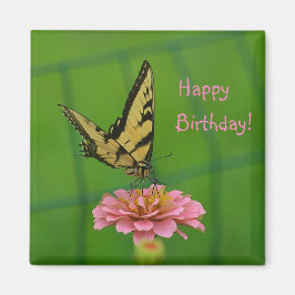 Happy Birthday Butterfly Garden Magneet
