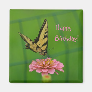 Happy Birthday Butterfly Garden Magneet