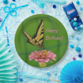 Happy Birthday Butterfly Garden Papieren Bordje (Feest)