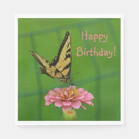 Happy Birthday Butterfly Garden Servet (Voorkant)