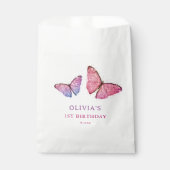 Happy Birthday Butterfly Girl Birthday Party Bedankzakje (Voorkant)