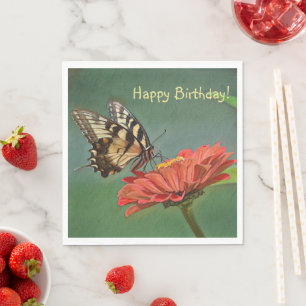 Happy Birthday Butterfly op Zinnia Servet