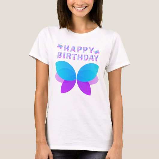 Happy Birthday Butterfly T-shirt (Voorkant)