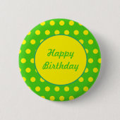 Happy Birthday Button (Neon Green & Neon Yellow) (Voorkant)