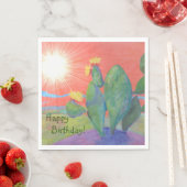 Happy Birthday Cactus Sunset Servet (Insitu)