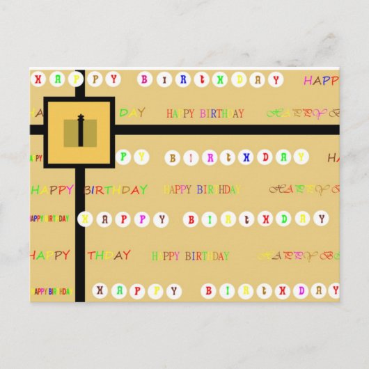 Happy Birthday Cadeau Kaart (Voorkant)