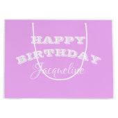 Happy Birthday-cadeau voor haar eenvoudige script Groot Cadeauzakje (Voorkant)