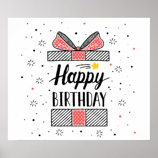 Happy Birthday - cadeaudoos Poster (Voorkant)