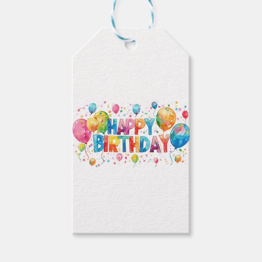 Happy Birthday Cadeaulabel (Voorkant)