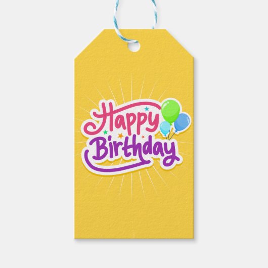 Happy Birthday Cadeaulabel (Voorkant)