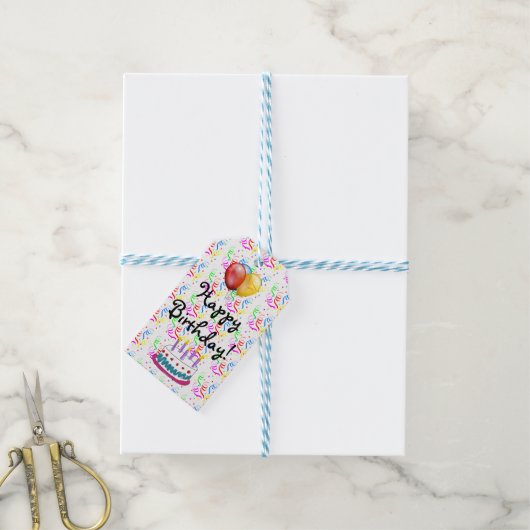Happy Birthday Cadeaulabel (Met Touw)
