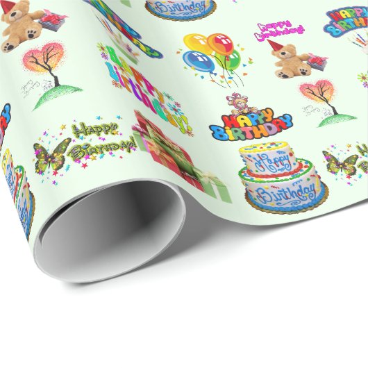 Happy Birthday Cadeaupapier (Rol Hoek)