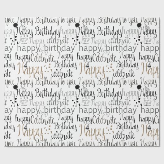 Happy Birthday Cadeaupapier (Vlak)