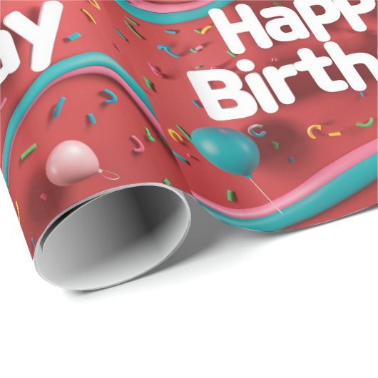 Happy Birthday Cadeaupapier (Rol Hoek)