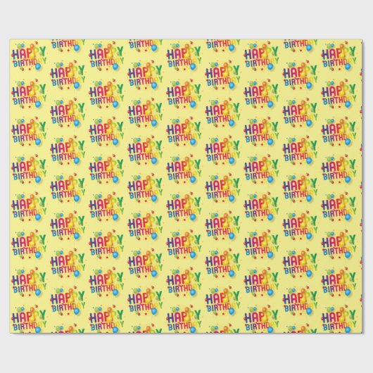 Happy Birthday Cadeaupapier (Vlak)