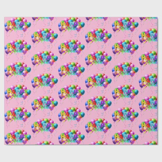 Happy Birthday Cadeaupapier (Vlak)