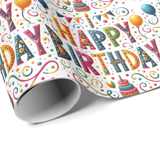 Happy Birthday Cadeaupapier (Rol Hoek)