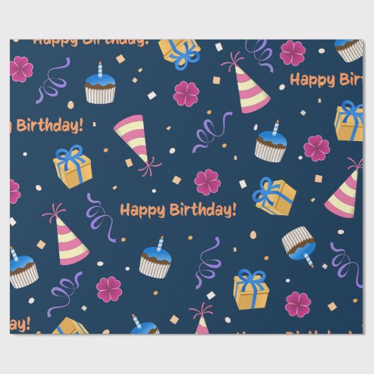 Happy Birthday Cadeaupapier (Vlak)