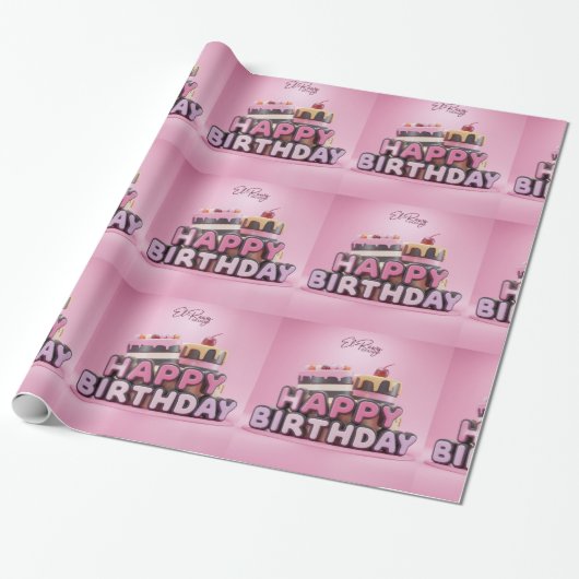 Happy Birthday Cadeaupapier (Uitgerold)