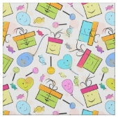 Happy Birthday Cadeaus Pattern Stof (Close Up)