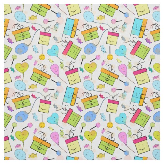 Happy Birthday Cadeaus Pattern Stof (Swatch)