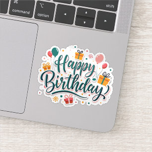 Happy Birthday cadeaus sticker