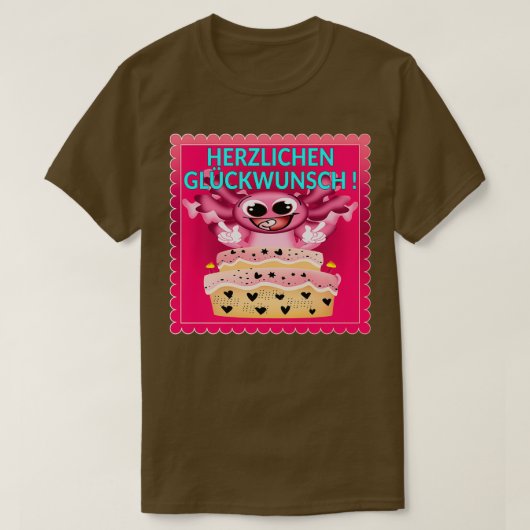 Happy Birthday Cake Axolotl 1 T-shirt (Design voorkant)