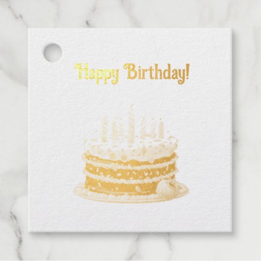 Happy Birthday Cake Bag Gift Party Bedankjes Labels (Voorkant)