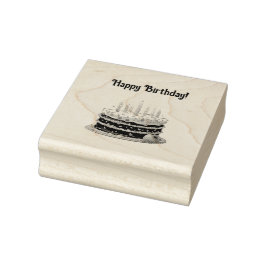 Happy Birthday Cake Bag Gift Party Rubberstempel