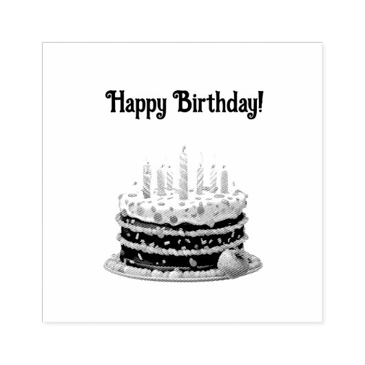 Happy Birthday Cake Bag Gift Party Rubberstempel (Afrduk)