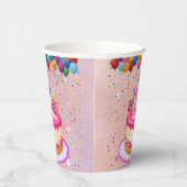 Happy Birthday Cake Balloon en Confetti Papieren Bekers (Rechts)