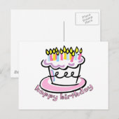 Happy Birthday cake Briefkaart (Voorkant / Achterkant)