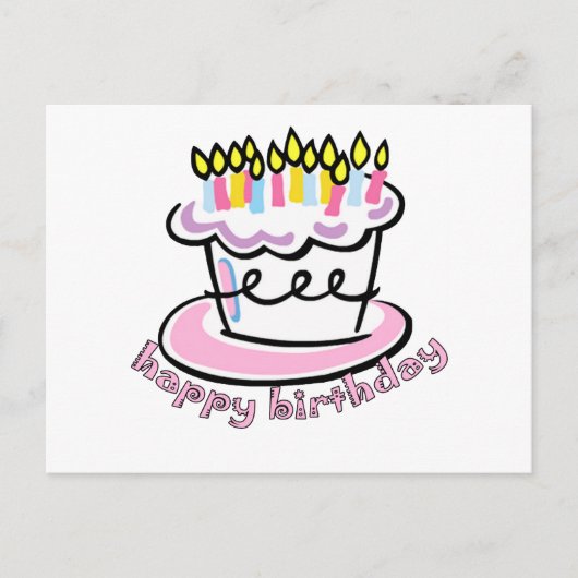 Happy Birthday cake Briefkaart (Voorkant)