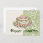 Happy Birthday Cake Briefkaart (Voorkant / Achterkant)