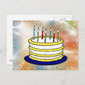 Happy Birthday Cake Bright Sparkles Briefkaart (Voorkant / Achterkant)