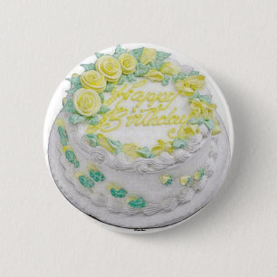 Happy Birthday Cake -Button- Ronde Button 5,7 Cm