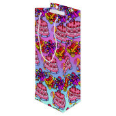 Happy Birthday Cake Cadeaus Party Celebrate Wine Wijn Cadeautas (Achterkant Gekanteld)