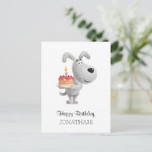 Happy Birthday Cake Candle Cute Funny Dog Puppy Briefkaart (Staand voorkant)
