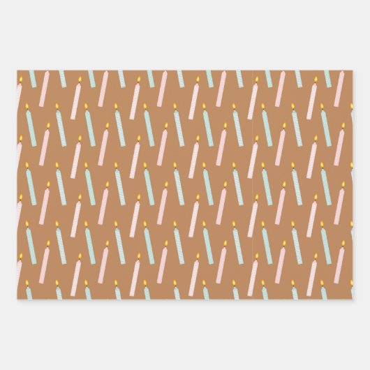 Happy Birthday Cake Candle en Spotty Pattern Inpakpapier Vel (Voorkant 2)
