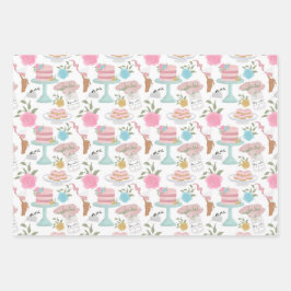 Happy Birthday Cake Candle en Spotty Pattern Inpakpapier Vel