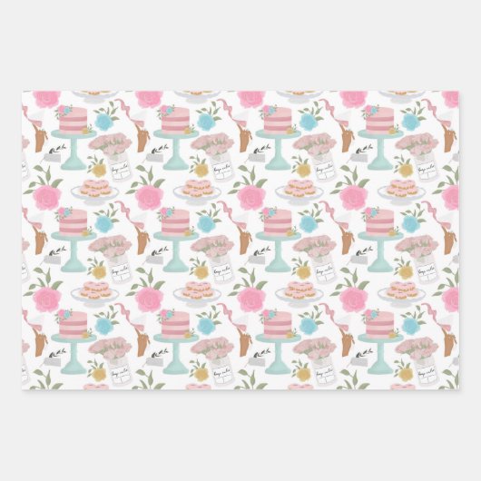 Happy Birthday Cake Candle en Spotty Pattern Inpakpapier Vel (Voorkant)