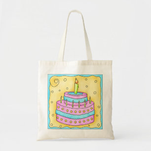 Happy Birthday Cake Canvas tas